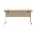 Polaris Rectangular Single Upright Cantilever Desk 1400x600x730mm Canadian Oak/Silver KF821670 KF821670