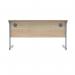 Polaris Rectangular Single Upright Cantilever Desk 1400x600x730mm Canadian OakSilver KF821670 KF821670
