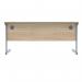 Polaris Rectangular Single Upright Cantilever Desk 1600x600x730mm Canadian Oak/Silver KF821680 KF821680