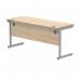 Polaris Rectangular Single Upright Cantilever Desk 1600x600x730mm Canadian OakSilver KF821680 KF821680