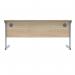 Polaris Rectangular Single Upright Cantilever Desk 1600x600x730mm Canadian OakSilver KF821680 KF821680
