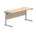 Polaris Rectangular Single Upright Cantilever Desk 1600x600x730mm Canadian Oak/Silver KF821680 KF821680