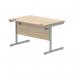 Polaris Rectangular Single Upright Cantilever Desk 1200x800x730mm Canadian Oak/Silver KF821690 KF821690