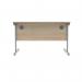 Polaris Rectangular Single Upright Cantilever Desk 1200x800x730mm Canadian Oak/Silver KF821690 KF821690