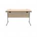 Polaris Rectangular Single Upright Cantilever Desk 1200x800x730mm Canadian Oak/Silver KF821690 KF821690