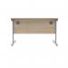 Polaris Rectangular Single Upright Cantilever Desk 1200x800x730mm Canadian OakSilver KF821690 KF821690