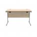 Polaris Rectangular Single Upright Cantilever Desk 1200x800x730mm Canadian OakSilver KF821690 KF821690