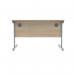 Polaris Rectangular Single Upright Cantilever Desk 1200x800x730mm Canadian OakSilver KF821690 KF821690