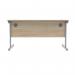 Polaris Rectangular Single Upright Cantilever Desk 1400x800x730mm Canadian Oak/Silver KF821700 KF821700