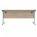 Polaris Rectangular Single Upright Cantilever Desk 1600x800x730mm Canadian Oak/Silver KF821710 KF821710