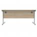 Polaris Rectangular Single Upright Cantilever Desk 1600x800x730mm Canadian OakSilver KF821710 KF821710
