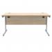 Polaris Rectangular Single Upright Cantilever Desk 1600x800x730mm Canadian OakSilver KF821710 KF821710