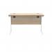 Polaris Rectangular Single Upright Cantilever Desk 1200x600x730mm Canadian Oak/White KF821720 KF821720