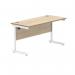 Polaris Rectangular Single Upright Cantilever Desk 1400x600x730mm Canadian Oak/White KF821730 KF821730