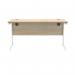 Polaris Rectangular Single Upright Cantilever Desk 1400x600x730mm Canadian Oak/White KF821730 KF821730