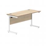 Polaris Rectangular Single Upright Cantilever Desk 1400x600x730mm Canadian OakWhite KF821730 KF821730