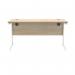 Polaris Rectangular Single Upright Cantilever Desk 1400x600x730mm Canadian OakWhite KF821730 KF821730