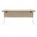 Polaris Rectangular Single Upright Cantilever Desk 1600x600x730mm Canadian Oak/White KF821740 KF821740