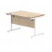 Polaris Rectangular Single Upright Cantilever Desk 1200x800x730mm Canadian Oak/White KF821750 KF821750