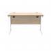 Polaris Rectangular Single Upright Cantilever Desk 1200x800x730mm Canadian Oak/White KF821750 KF821750