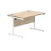 Polaris Rectangular Single Upright Cantilever Desk 1200x800x730mm Canadian Oak/White KF821750 KF821750
