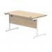 Polaris Rectangular Single Upright Cantilever Desk 1400x800x730mm Canadian Oak/White KF821760 KF821760