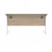 Polaris Rectangular Single Upright Cantilever Desk 1400x800x730mm Canadian Oak/White KF821760 KF821760