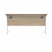 Polaris Rectangular Single Upright Cantilever Desk 1400x800x730mm Canadian OakWhite KF821760 KF821760