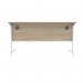 Polaris Rectangular Single Upright Cantilever Desk 1600x800x730mm Canadian Oak/White KF821770 KF821770