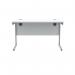 Polaris Rectangular Single Upright Cantilever Desk 1200x600x730mm Arctic White/Silver KF821780 KF821780