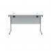 Polaris Rectangular Single Upright Cantilever Desk 1200x600x730mm Arctic WhiteSilver KF821780 KF821780