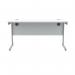 Polaris Rectangular Single Upright Cantilever Desk 1400x600x730mm Arctic White/Silver KF821790 KF821790