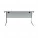 Polaris Rectangular Single Upright Cantilever Desk 1400x600x730mm Arctic WhiteSilver KF821790 KF821790