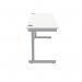 Polaris Rectangular Single Upright Cantilever Desk 1600x600x730mm Arctic White/Silver KF821800 KF821800