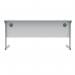 Polaris Rectangular Single Upright Cantilever Desk 1600x600x730mm Arctic White/Silver KF821800 KF821800