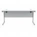 Polaris Rectangular Single Upright Cantilever Desk 1600x600x730mm Arctic White/Silver KF821800 KF821800