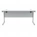 Polaris Rectangular Single Upright Cantilever Desk 1600x600x730mm Arctic WhiteSilver KF821800 KF821800