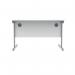 Polaris Rectangular Single Upright Cantilever Desk 1200x800x730mm Arctic White/Silver KF821810 KF821810