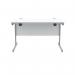 Polaris Rectangular Single Upright Cantilever Desk 1200x800x730mm Arctic White/Silver KF821810 KF821810