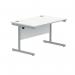 Polaris Rectangular Single Upright Cantilever Desk 1200x800x730mm Arctic WhiteSilver KF821810 KF821810