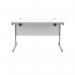 Polaris Rectangular Single Upright Cantilever Desk 1200x800x730mm Arctic WhiteSilver KF821810 KF821810