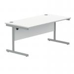 Polaris Rectangular Single Upright Cantilever Desk 1600x800x730mm Arctic WhiteSilver KF821830 KF821830