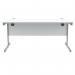 Polaris Rectangular Single Upright Cantilever Desk 1600x800x730mm Arctic WhiteSilver KF821830 KF821830
