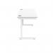 Polaris Rectangular Single Upright Cantilever Desk 1400x600x730mm Arctic White/Arctic White KF821850 KF821850