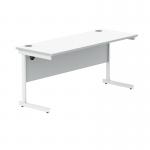 Polaris Rectangular Single Upright Cantilever Desk 1600x600x730mm Arctic White/White KF821860 KF821860