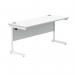 Polaris Rectangular Single Upright Cantilever Desk 1600x600x730mm Arctic White/White KF821860 KF821860