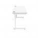 Polaris Rectangular Single Upright Cantilever Desk 1600x600x730mm Arctic White/White KF821860 KF821860