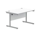Polaris Rectangular Single Upright Cantilever Desk 1200x800x730mm Arctic White/White KF821870 KF821870