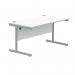 Polaris Rectangular Single Upright Cantilever Desk 1400x800x730mm Arctic White/White KF821880 KF821880