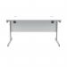 Polaris Rectangular Single Upright Cantilever Desk 1400x800x730mm Arctic White/White KF821880 KF821880